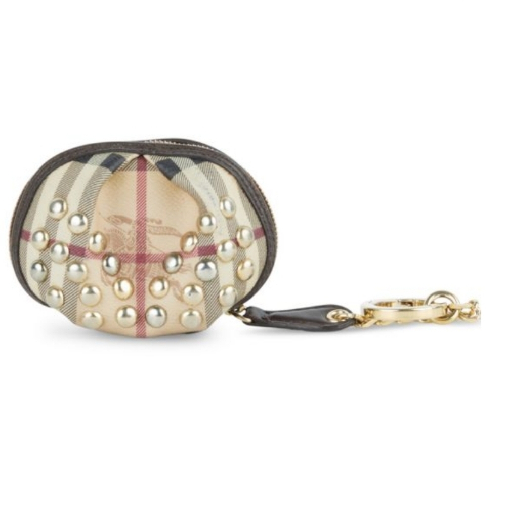 RARE Vintage Burberry Studded Haymarket Check Coin Purse